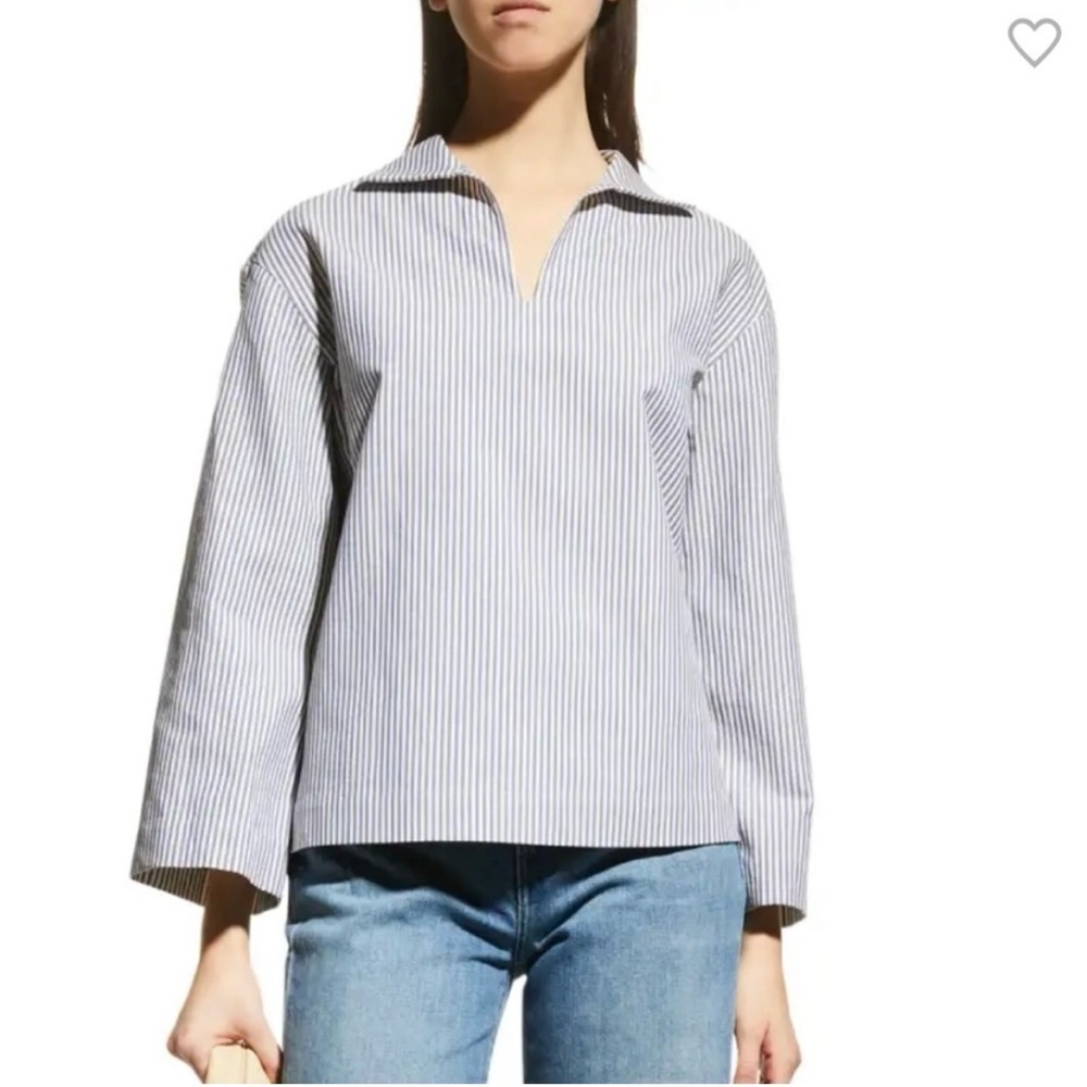 Lafayette 148 New York Blue and White Striped Top size S